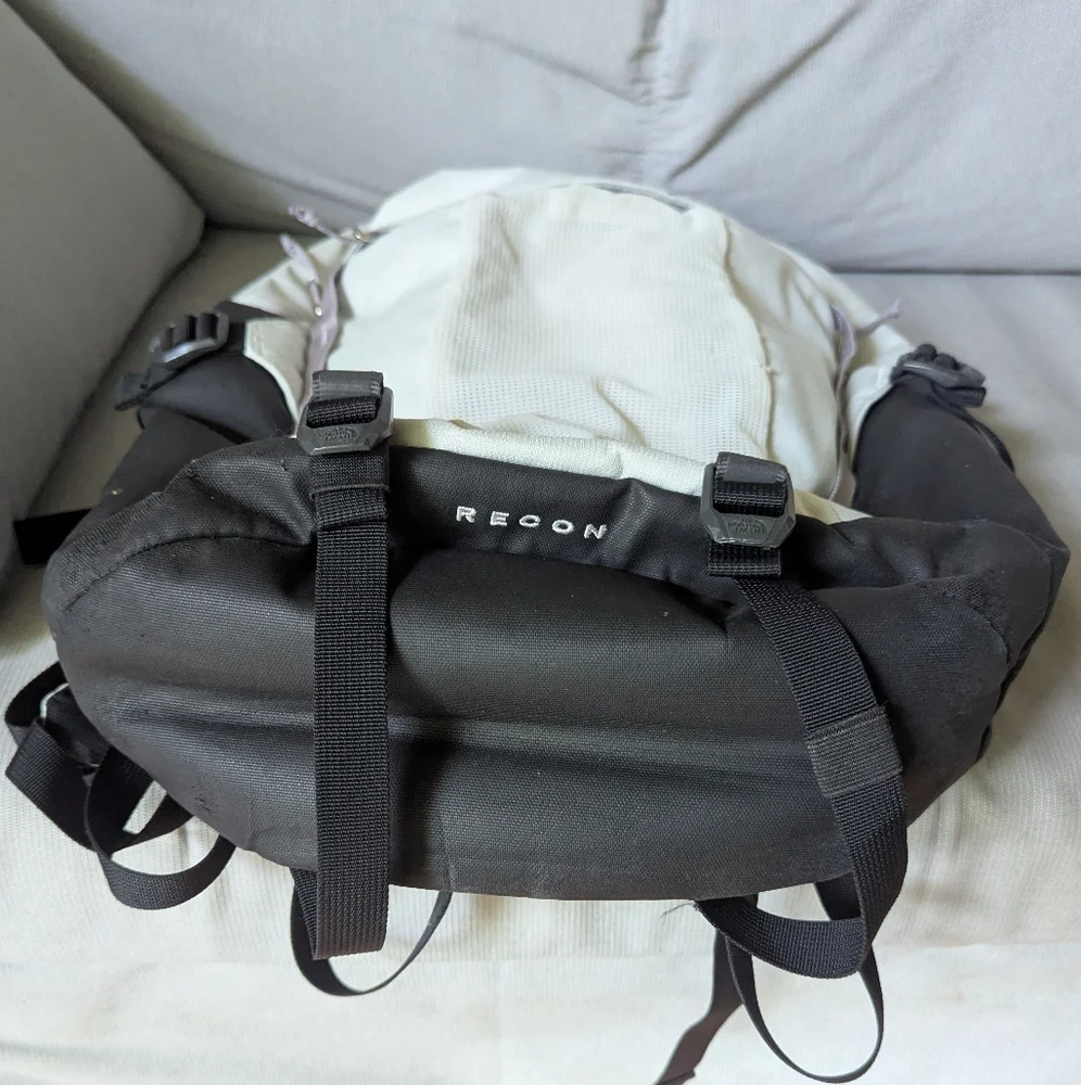 The North Face TNF Recon Black and Light Grey/ Blue Backpack School College Fall - Picture 9 of 10